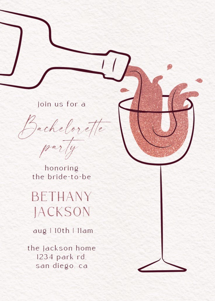 Rosé soirée - bachelorette party invitation